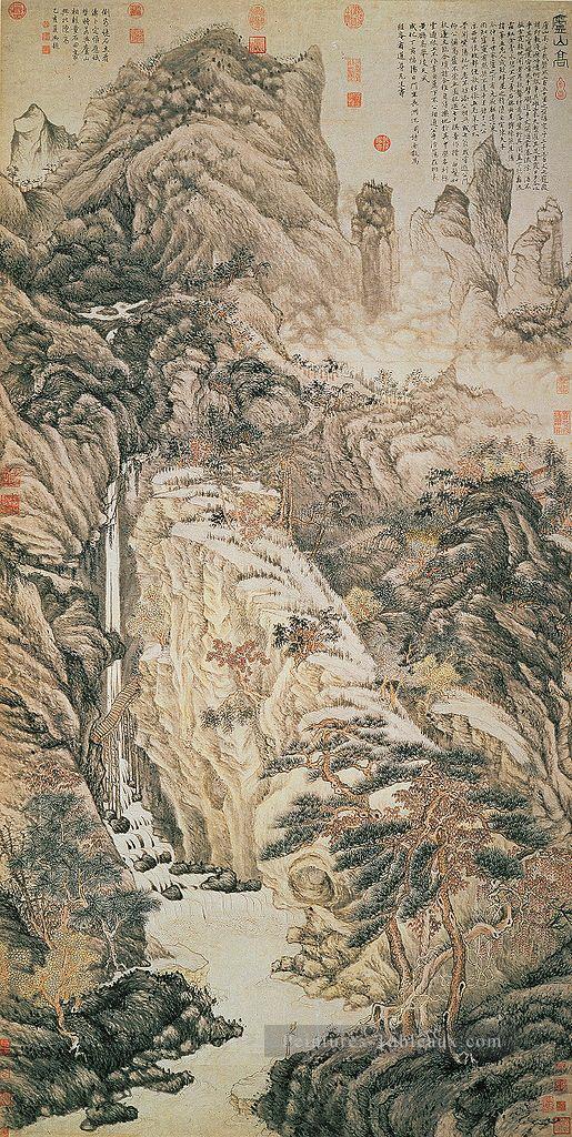 haute Mont lu 1467 vieille encre de Chine Peintures à l'huile